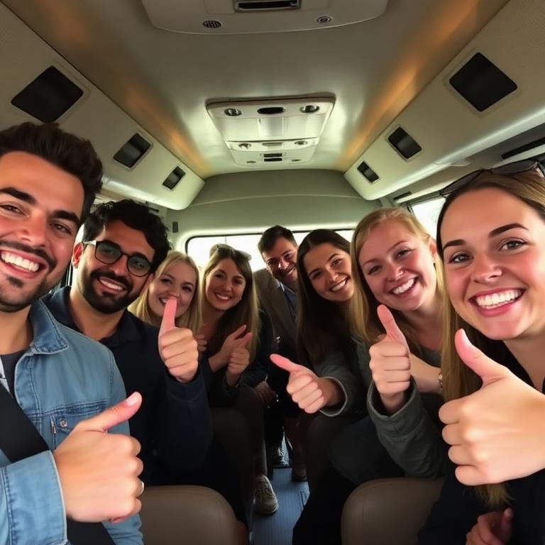 Happy guests enjoying Quincy Valley Shuttle & Tours 6